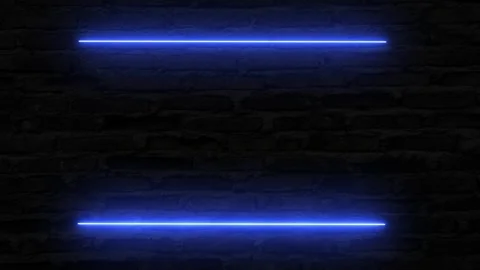 Blue Neon Flickering Frame On Dark Wall Suitable for Background Stock Footage 307494744