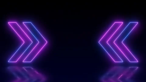 Blue neon frame with arrows, empty space, ultraviolet light, 80's retro style, f 스톡 동영상 254878963