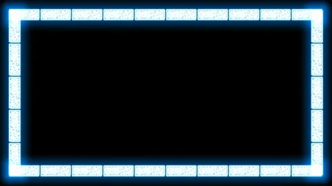 Blue neon frame background animation Stock Footage 242390250