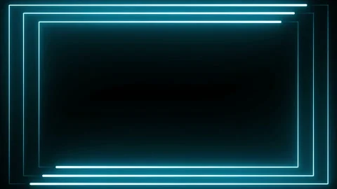 Blue neon frame on black background. 4K 60Fps stock videos Stock Footage 219195081