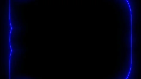 Blue Neon Frame on Black Background Stock Footage 284399262