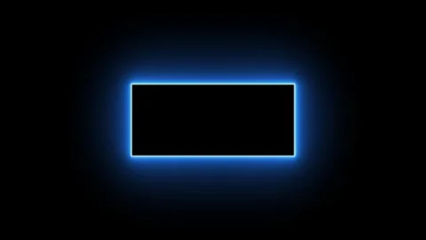 Blue Neon Frame on Dark Background, Glowing Tech Border and Futuristic UI E.. Stock Footage 311537873