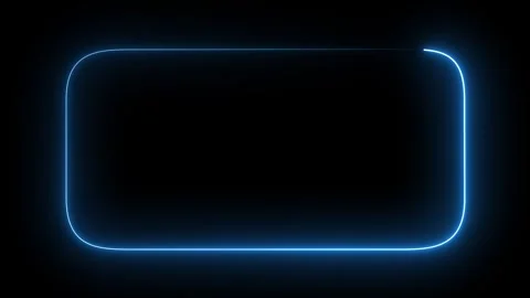 Blue Neon Frame Glow Animation Video stock 310615622