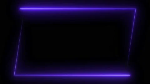 Blue neon frame lighting on black background Stock Footage 220045243