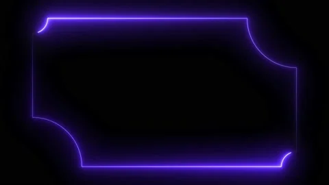 Blue neon frame lighting on black background Stock Footage 220045246