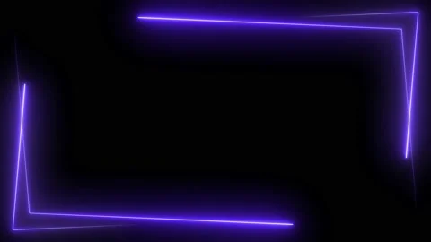 Blue neon frame lighting on black background Stock Footage 220045247