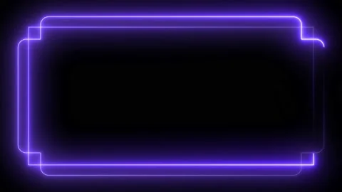 Blue neon frame lighting on black background Stock Footage 220045248