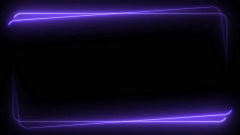 Blue neon frame lighting on black background Stock Footage 220045292