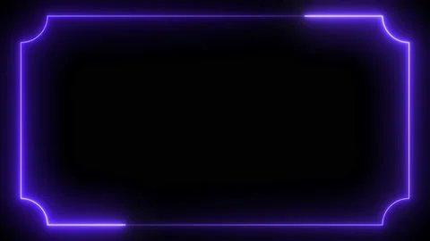 Blue neon frame lighting on black background Stock Footage 220045294