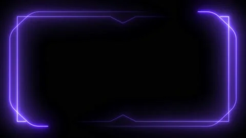 Blue neon frame lighting on black background Stock Footage 220045299
