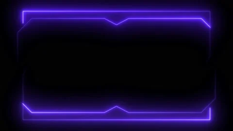 Blue neon frame lighting on black background Stock Footage 220045302
