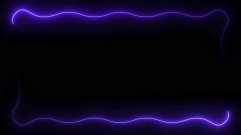 Blue neon frame lighting on black background Stock Footage 220045326