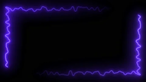 Blue neon frame lighting on black background Stock Footage 220045327