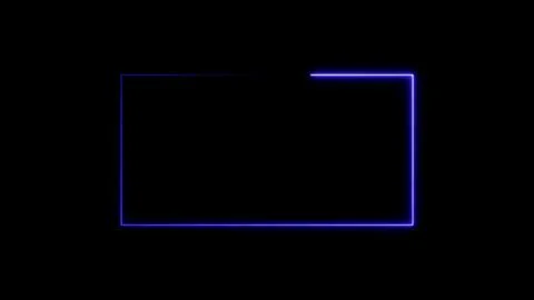 Blue neon frame rectangle border tech light design. Stockillustratie