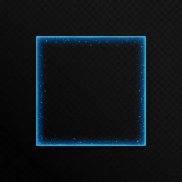 Blue neon frame with sparkles Stock Illustration