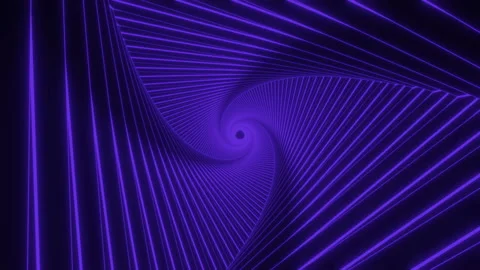 Blue neon geometric background. Abstract 3D tunnel. Vídeos de archivo 159950044