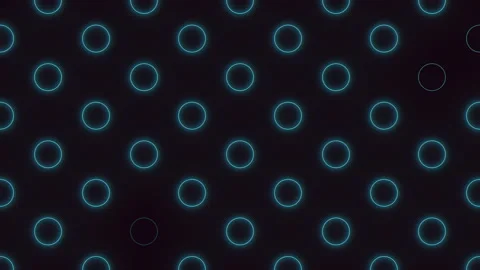 Blue neon geometric circles in rows on black gradient Vídeos de archivo 215852858
