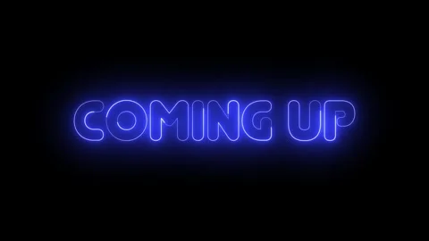 Blue Neon Glow Coming Up Text Animation Vídeo Stock 315014578
