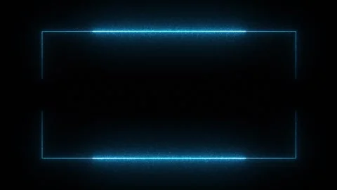 Blue neon glow frame animation loop on dark background Stock Footage 342413844