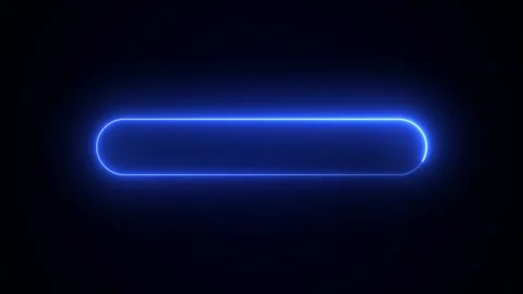 Blue Neon Glow Round Rectangle Frame On Dark Background Video stock 307494725
