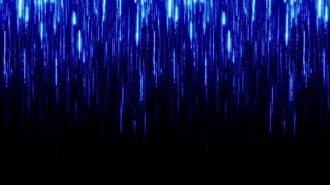 Blue neon glowing beams falling from top side of screen frame Stock Footage 280924591