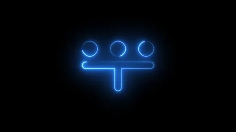 Blue neon glowing dots and line abstract icon 库存影片 345799788