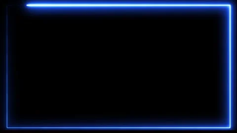 Blue neon glowing frame animation loop. Vidéo 332090371