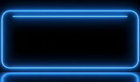 Blue Neon Glowing Frame Background Stock Footage 340045460