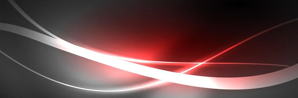 Blue neon glowing lines, magic energy space light concept, abstract background Illustrazione stock