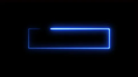 Blue neon glowing rectangle light frame. Stockbeeldmateriaal 332090457