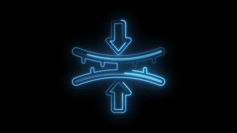 Blue neon glowing representing compression force and pressure with opposing.. Stock Footage 346014333