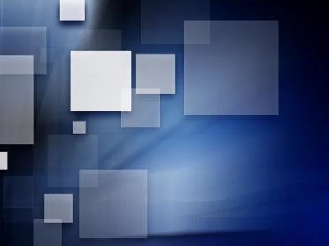 Blue Neon glowing techno square Stock Illustration