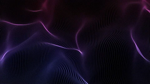Blue neon glowing waves. Big data wave of particles. Stock Footage 112362965