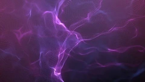 Blue neon glowing waves. Big data wave of particles. Vídeos de archivo 112363019