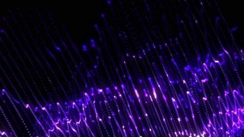 Blue neon glowing waves. Big data wave of particles. Vídeos de archivo 112368411