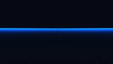 Blue neon grid perspective background, futuristic digital cyberspace concept Stock Footage 339961916