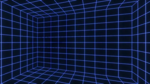 Blue neon grid tech bg intro able to loop endless Stock Footage 333832077