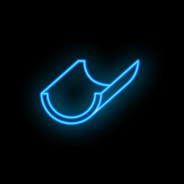 Blue neon gutter icon on black background Stock Illustration
