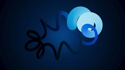 Blue neon helix with smooth gradient transitions. Stock Footage 332053485
