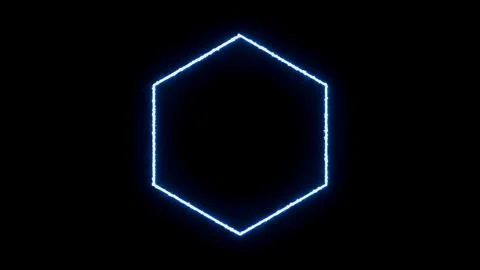 Blue neon hexagon shape glow background Stock Illustration
