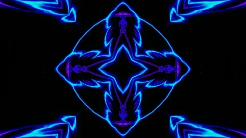 Blue Neon Kaleidoscope VJ Loop Stock Footage 288020933