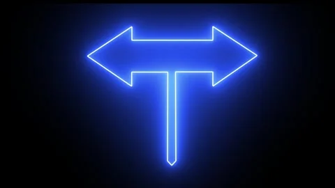 Blue Neon Left Right Arrows Choice Comparison Trading Concept Stock Footage 325986896