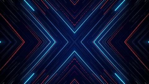Blue neon light abstract visual geometry motion graphic technology digital conce Stock Footage 118119942