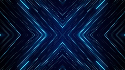 Blue neon light abstract visual geometry motion graphic technology digital conce Stock Footage 118121272