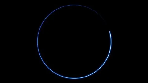 Blue neon light circular loading bar animation Stock Illustration