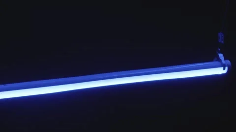 A blue neon light in the dark Video stock 281516111