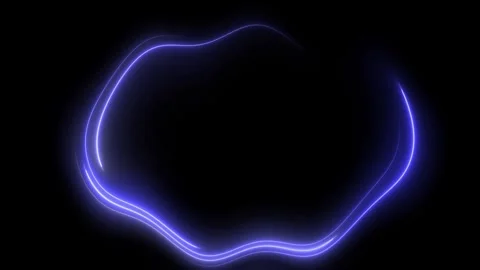 Blue Neon Light Frame Stock Footage 284398809