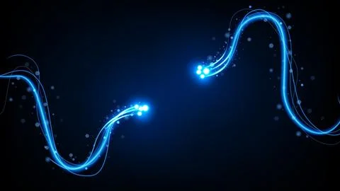 Blue Neon Light Motion Effect, Vector Illustration Stock Illustration