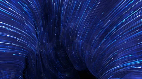 Blue neon light trails vortex 3D render seamless loop animation Video stock 169463321