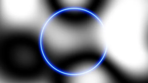 Blue neon light trl circle on black background. Endless circular pattern Stock Footage 347762050